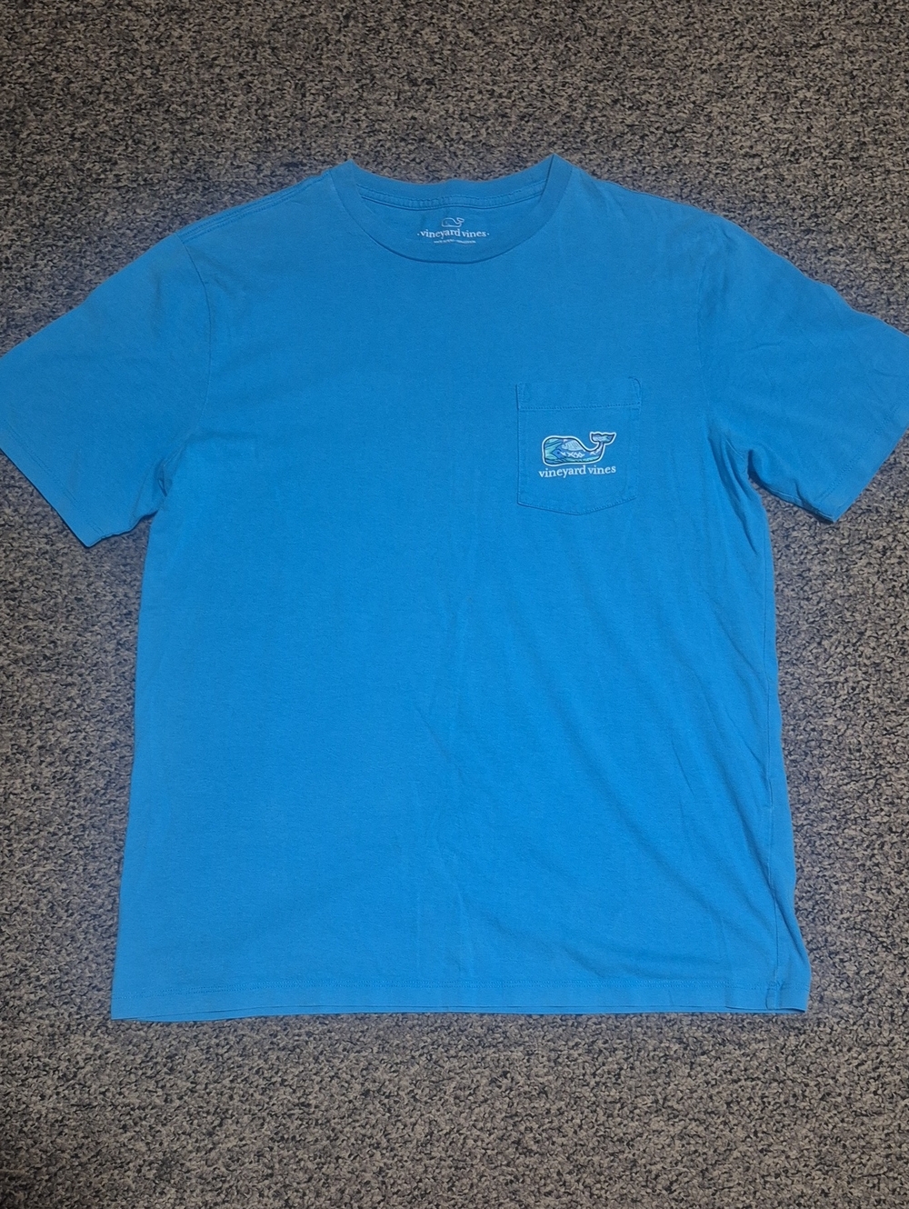 Vineyard Vines Men's Short Sleeve Pocket Tee in Bright Blue